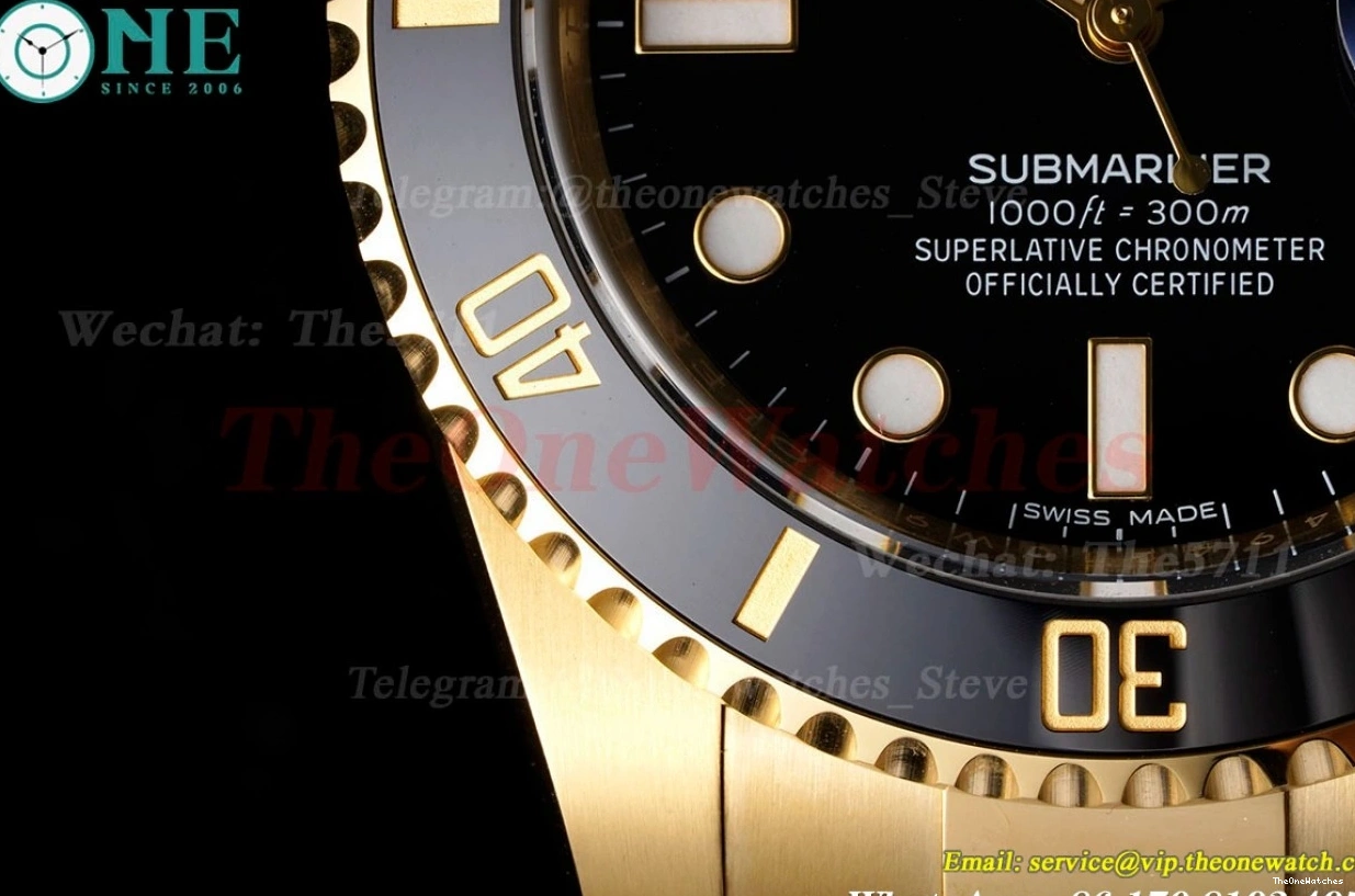 Black YG Clean 40mm Dot YG 116618LN VS3135 Submariner 0112